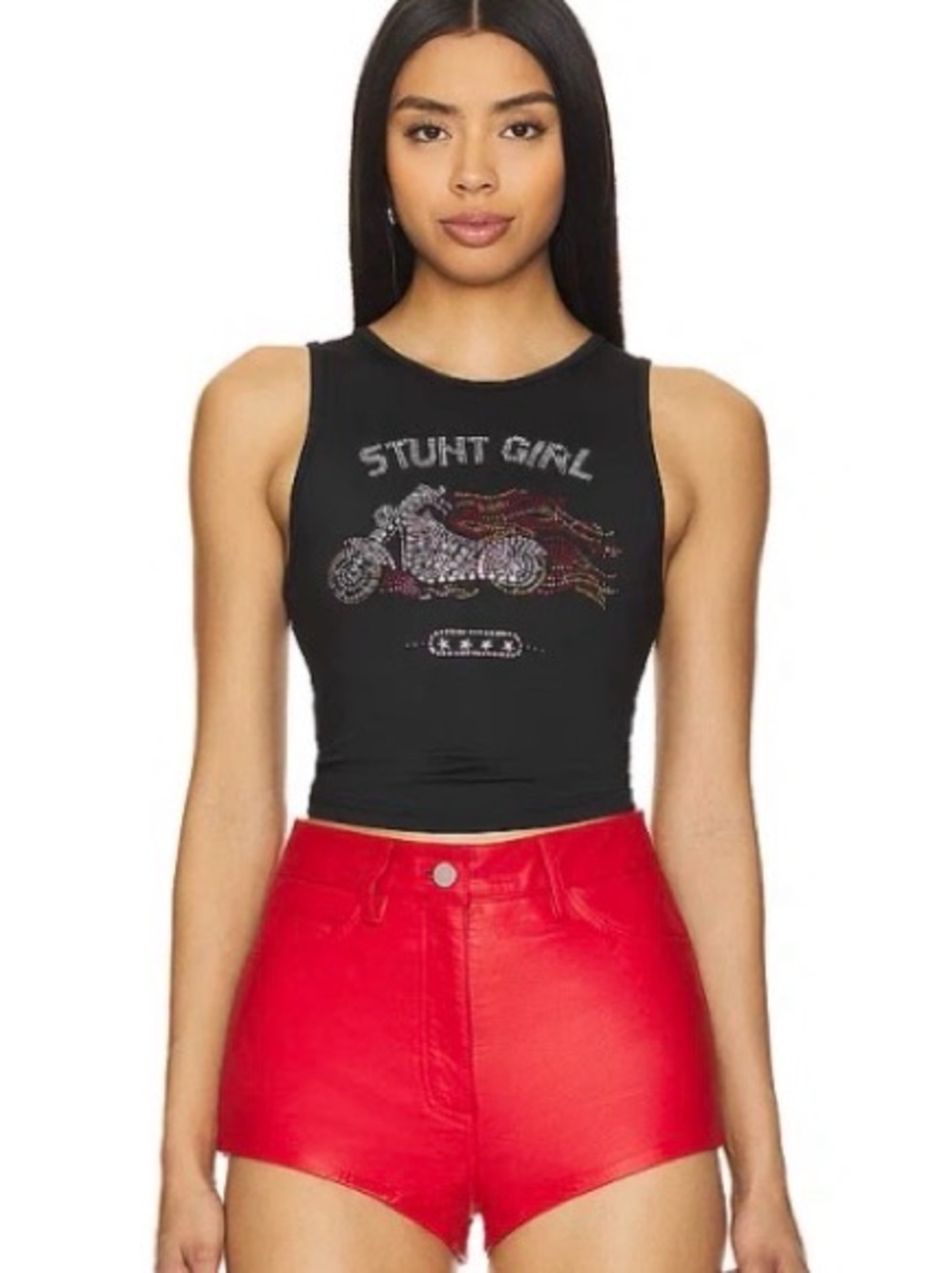 Understated Leather Stunt Girl Tank Revolve Black Size Large